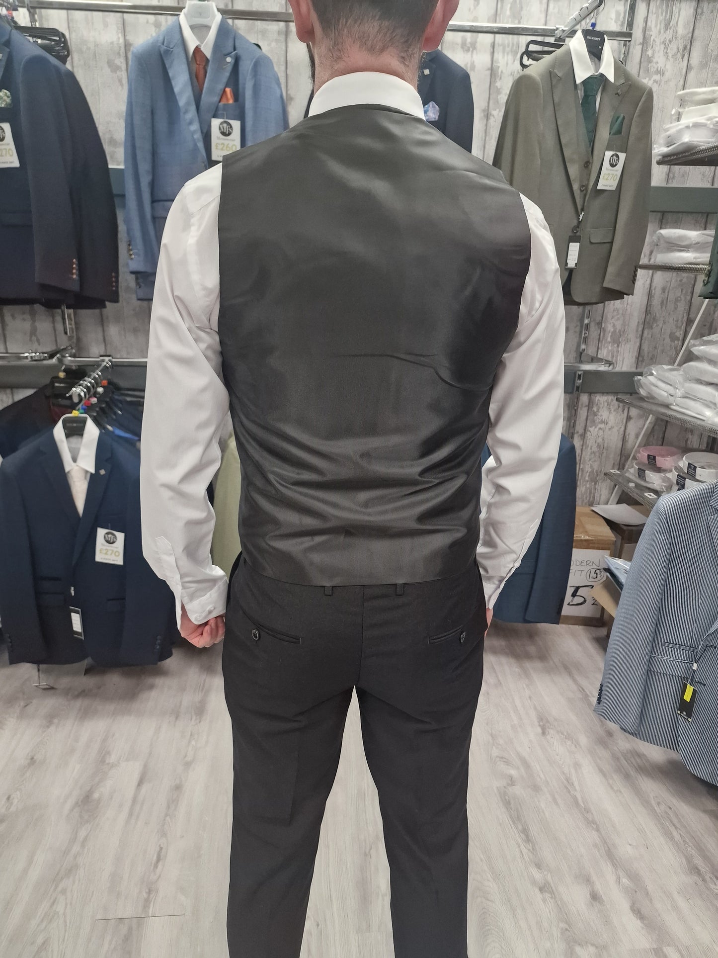 Jason Grey Suit with black trousers
