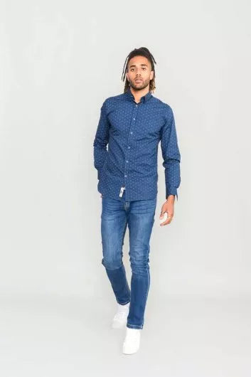 CHILTON Micro With Concealed Button Down Collar Shirt