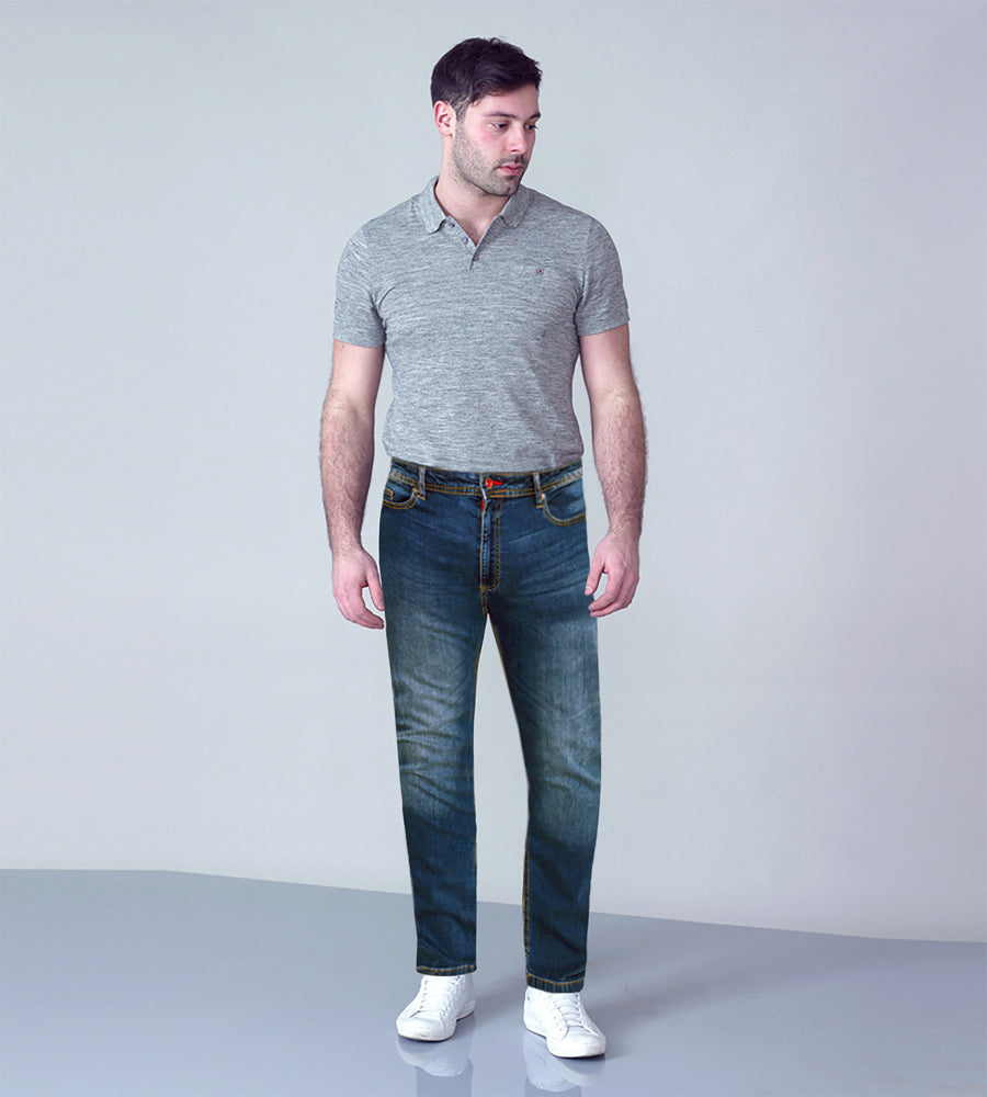 Ambrose Tapered Leg Stonewash Jeans