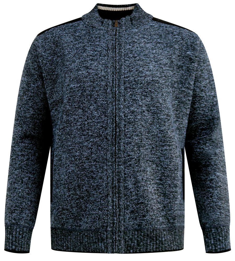 Dereham Knitted Blue Zip Through