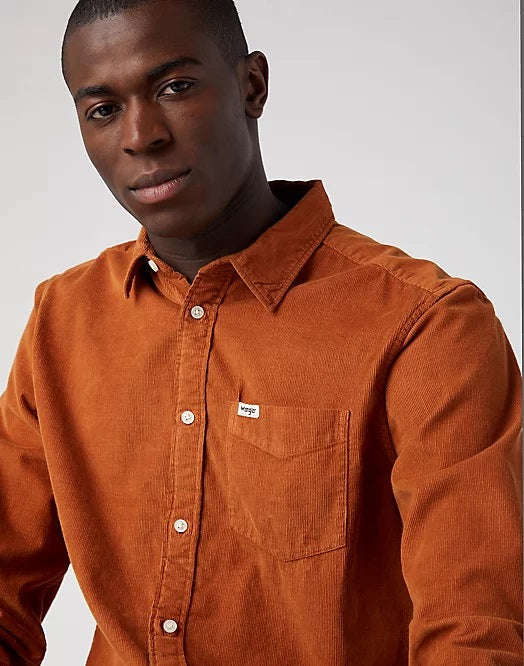 Wrangler 1 Pocket Leather Brown Shirt
