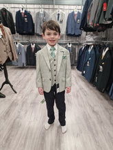 Load image into Gallery viewer, Boy's Camden Sage Green 3 Piece Suit with navy trouser