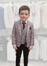Load image into Gallery viewer, 1880 Tiarnan Rose Water Pink 3 Piece Suit with black trouser