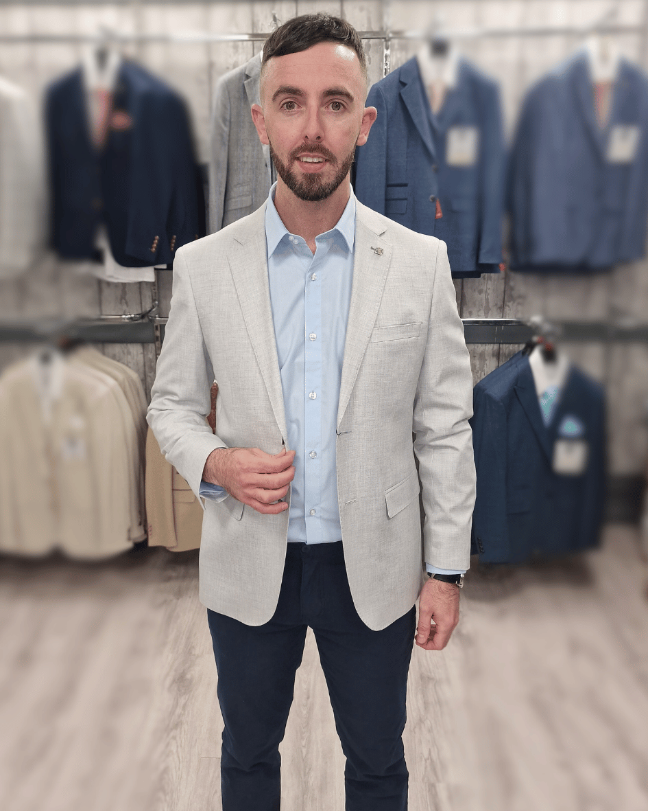 Belmont Silver Jacket with Navy Chino