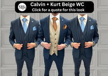 Load image into Gallery viewer, Calvin with Kurt Beige + Calvin Navy Hire Wedding Quotation