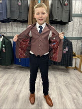 Load image into Gallery viewer, 1880 Conan Salmon Pink 3 Piece Suit with navy trouser