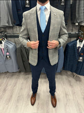 Load image into Gallery viewer, Francis Grey Suit Jacket With Navy Trousers & Waistcoat