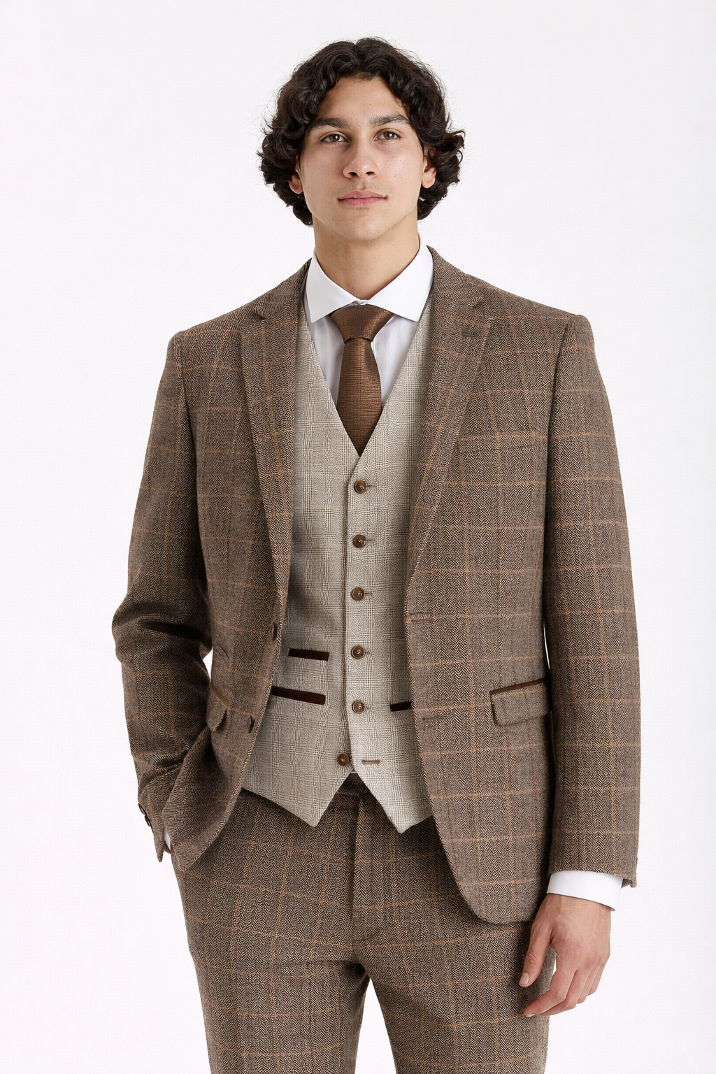 Harris Brown with Leo Beige Waistcoat