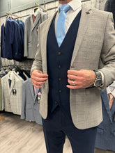 Load image into Gallery viewer, Hugo Grey Suit Jacket With Navy Trousers & Waistcoat