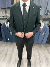 Load image into Gallery viewer, Jasper Green 3 Piece Suit With Black Trouser