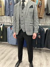 Load image into Gallery viewer, Harris Grey 3 Piece Suit With Black Trousers