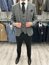 Load image into Gallery viewer, Harris Grey 3 Piece Suit With Black Trousers