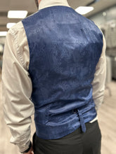 Load image into Gallery viewer, Parker black 2 piece with grey tweed waistcoat suit for hire