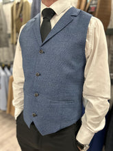 Load image into Gallery viewer, Prince Of Wales Blue Jacket & Waistcoat - Black Trousers
