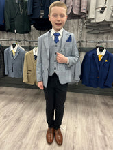 Load image into Gallery viewer, Boy's Mark Sky Blue 3 Piece Suit with navy trouser