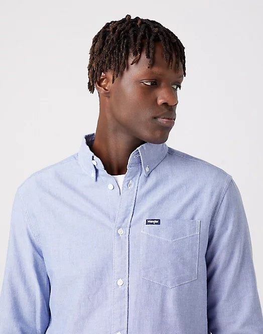 Wrangler 1 pkt down shirt blue tint