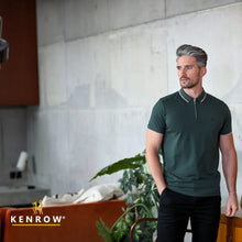 Load image into Gallery viewer, Luca Zip Dark Olive Polo