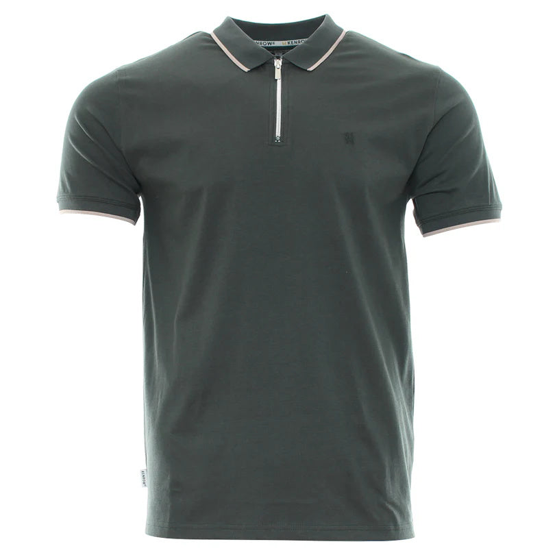 Luca Zip Dark Olive Polo