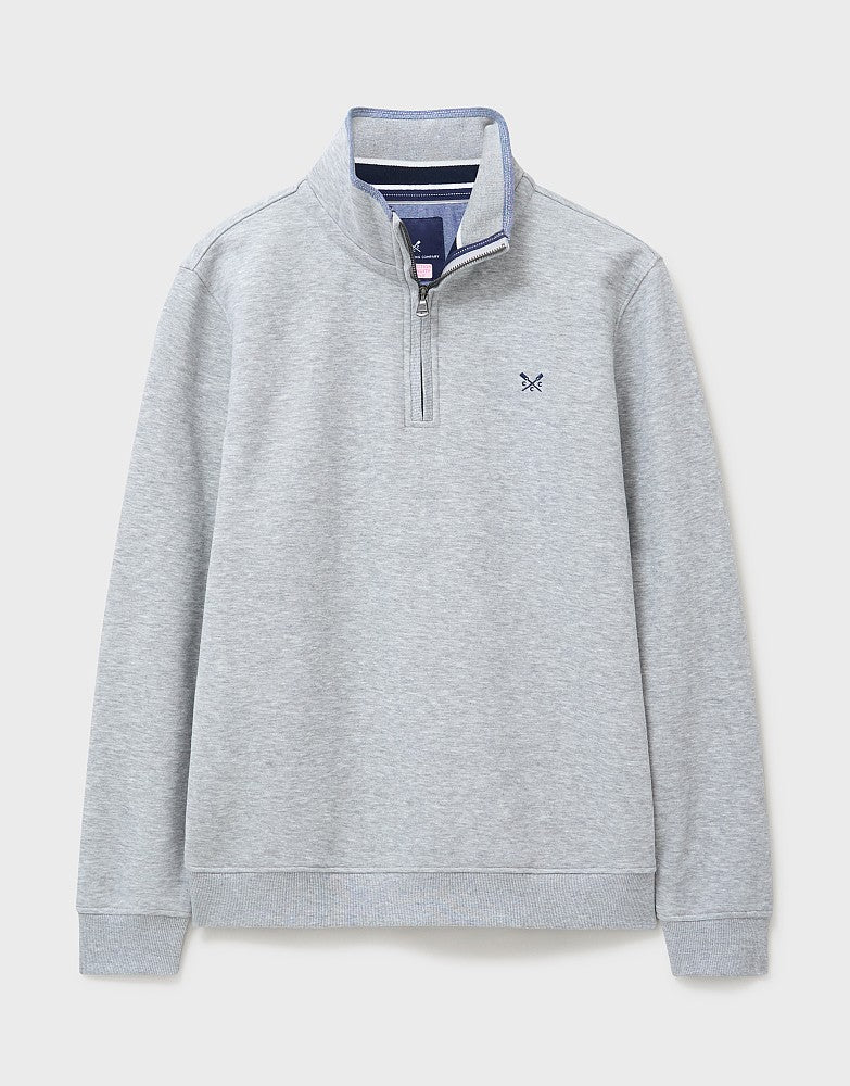 Half Zip Sweat in Heritage Grey Marl