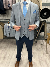 Load image into Gallery viewer, Mark Sky Blue Jacket & Waistcoat - Navy Trousers