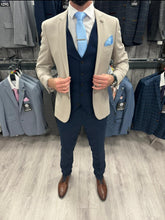Load image into Gallery viewer, Mayfair Stone Jacket with Navy waistcoat & trousers