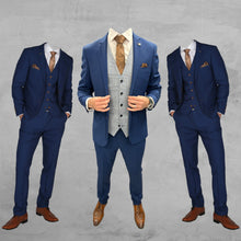 Load image into Gallery viewer, Mayfair Blue Jacket & Trouser with Mark Sky waistcoat + Mayfair Blue Wedding Quotation