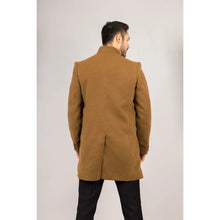 Load image into Gallery viewer, Tan Funnel Neck Wool Blend Overcoat