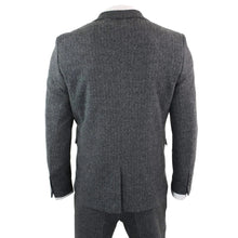 Load image into Gallery viewer, Men's Charcoal 3 Piece Tweed Suit Herringbone Suit