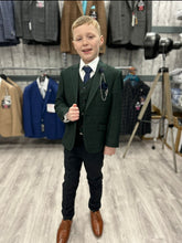 Load image into Gallery viewer, Cavani Olive Green 3 Piece Suit with navy trouser