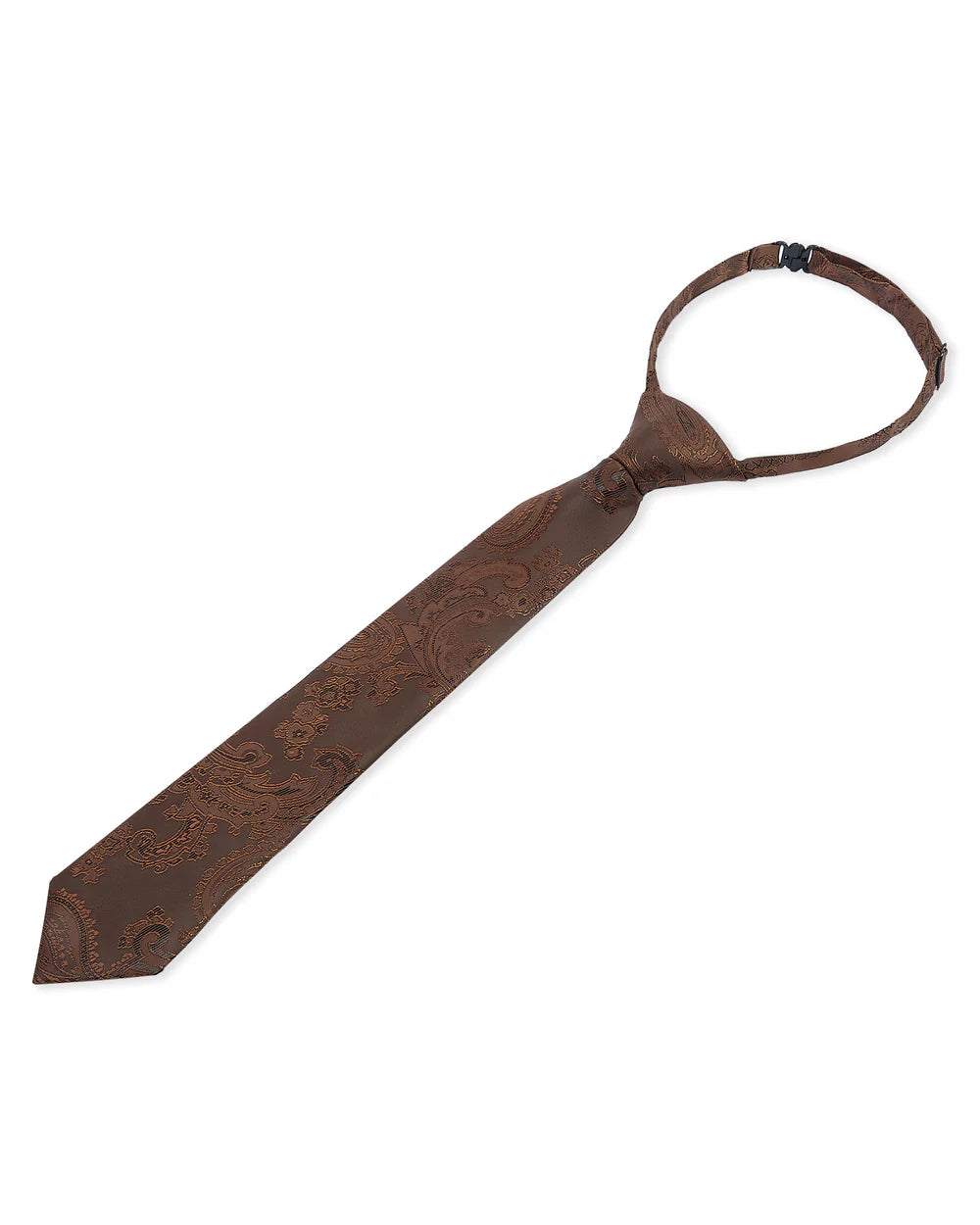 Boys Dark Brown Paisley Tie