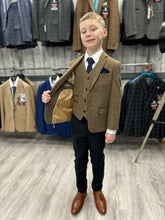 Load image into Gallery viewer, Boy's Ralph Brown 3 Piece Suit with navy trouser