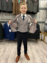 Load image into Gallery viewer, 1880 Tiarnan Rose Water Pink 3 Piece Suit with navy trouser