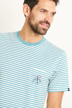 Load image into Gallery viewer, Blue Stripe Pocket Tee