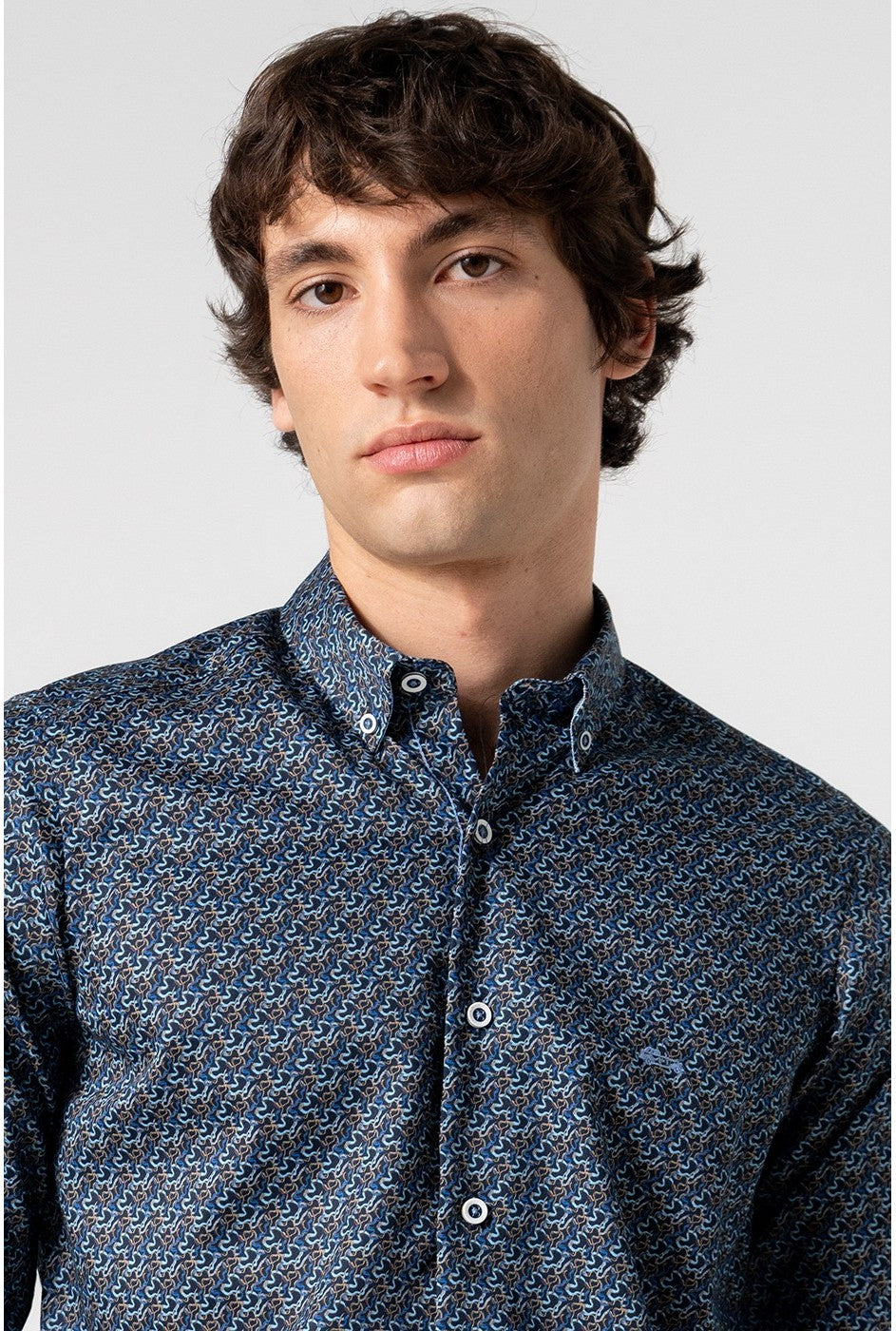 Dario Beltrán Men’s Navy Printed Shirt Comoa