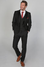 Load image into Gallery viewer, Harry black tux 3 piece suit for hire