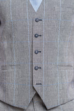 Load image into Gallery viewer, Arriga Light Grey Checked 3 Piece Suit With Navy Trouser