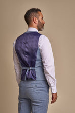 Load image into Gallery viewer, Cavani Wells Blue Tweed 3 Piece Slim Fit Suit