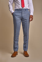Load image into Gallery viewer, Cavani Wells Blue Tweed 3 Piece Slim Fit Suit