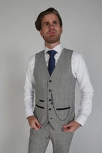 Load image into Gallery viewer, Mayfair Navy Jacket & Trouser with Hugo waistcoat + James Navy Wedding Quotation