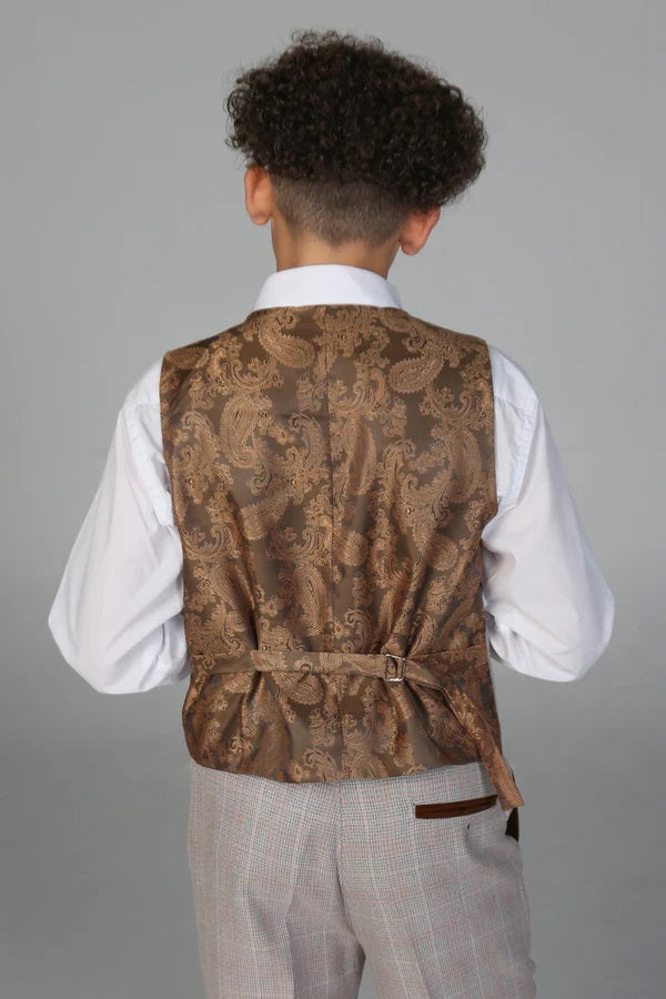 Boy's Leo Beige 3 Piece Suit