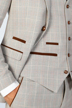 Load image into Gallery viewer, Leo Beige 3 Piece Suit