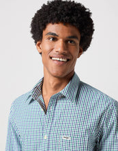 Load image into Gallery viewer, Wrangler long sleeve 1 pocket navy and green shirt