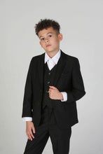 Load image into Gallery viewer, Parker Black Boys 3 Piece Suit