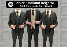 Load image into Gallery viewer, Parker with Holland Beige waistcoat + Parker Black Wedding Quotation