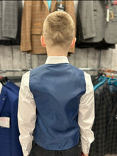 Load image into Gallery viewer, Cavani Sky Blue 3 Piece Suit with navy trouser