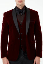 Load image into Gallery viewer, Red Velvet Tux 3 Piece Suit