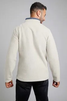 Newark eco quarter zip grid fleece ecru