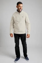 Load image into Gallery viewer, Newark eco quarter zip grid fleece ecru