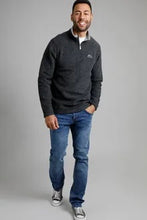 Load image into Gallery viewer, Newark eco quarter zip grid fleece washed black