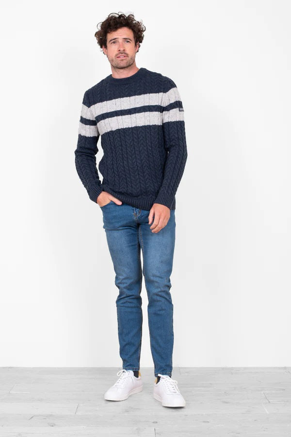 Stripe Crew Neck - MJ's Menswear Derry